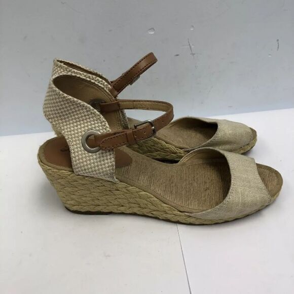 Lucky Brand Shoes Wedges Women Size 7.5M Beige - Picture 1 of 15